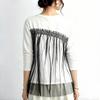 2026 New Spring and Autumn Women's Simple Casual Mesh Patchwork Long Sleeve Round Neck Pullover T-Shirt