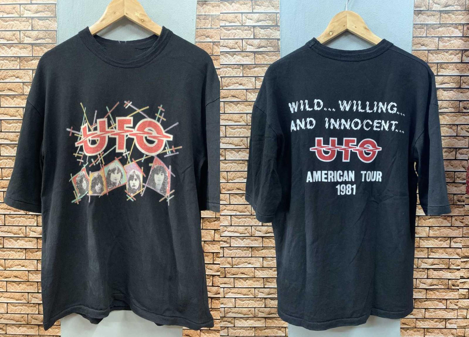 2 Sides UFO band 1981 Black cotton Shirt Full size S-5XL BS1573 L