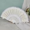 Multifunctional Lace Folding Fan Durable Plastic Frame Costume Party Wedding Decoration Accessory