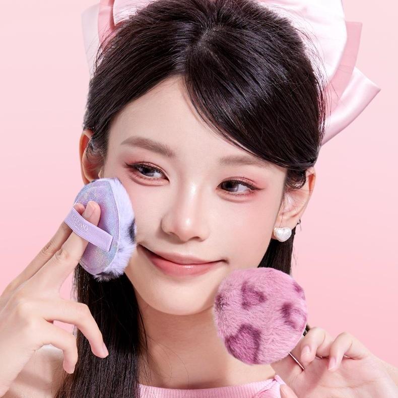 GECOMO Sparkling Powder Puff Ultra Soft Velvet Setting Makeup Applicator Flawless High Coverage For Loose Powder Foundation Travel Friendly Reusable