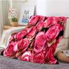 Red Roses Flannel Throw Blanket Valentine's Day Romantic Flower Blanket for Bed Sofa Couch Super Soft Lightweight King Full Size