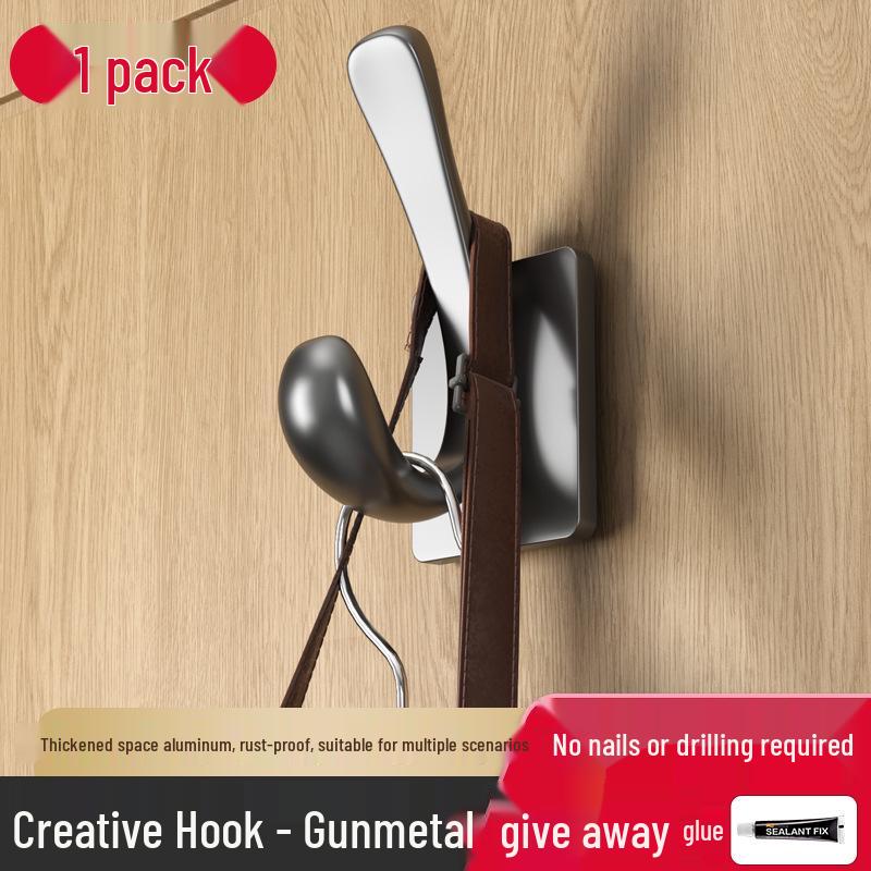 No-Drill Wall & Door Clothes Hook/Rack for Entryway