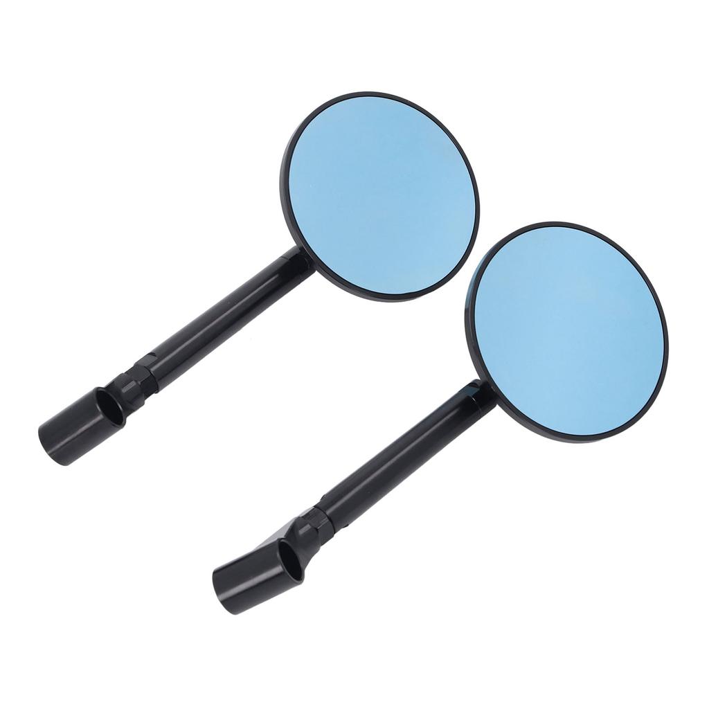 1 Pair Motorcycle Rearview Mirror 60mm Retractable Blue Retro Style Handlebar Reflective Mirrors for