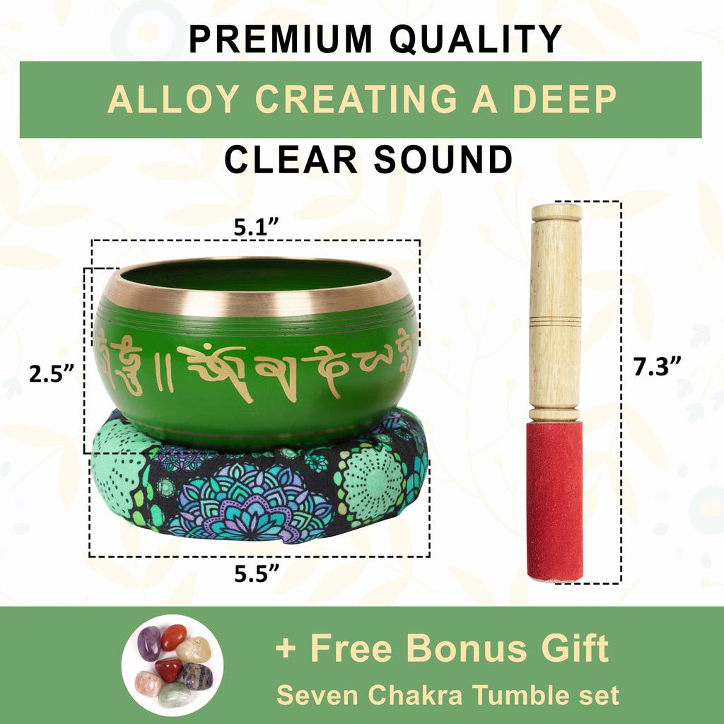 IBA Indianbeautifulart Tibetan Singing Bowl Musical Instrument For Meditation W Stick & Cushion