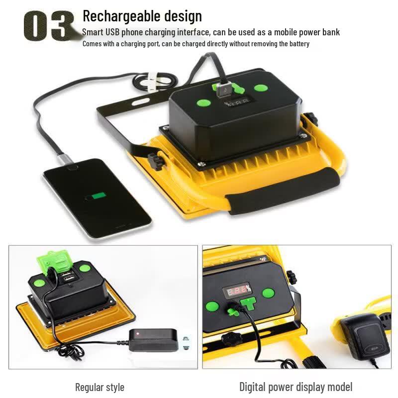 500W Digital Display LED Rechargeable Floodlight