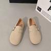 Birkenstock Shoes Women's 2025 New Winter Velvet All-inclusive Leather Spring and Autumn Single Shoes Flat-bottomed One-pedal Doudou Shoes Cotton Sho