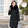 Down Jacket Women's New Winter Style Middle-aged and Elderly Mother's Wear Thickened Mid-length Fox Fur Collar Coat for Women