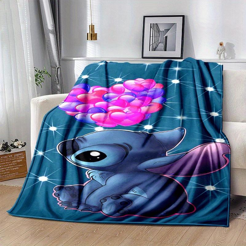 1pc Stitch Printing Blanket - Soft, All-Season Throw for Office Blanket, | Personalized Gift with Adorable Cartoon Design