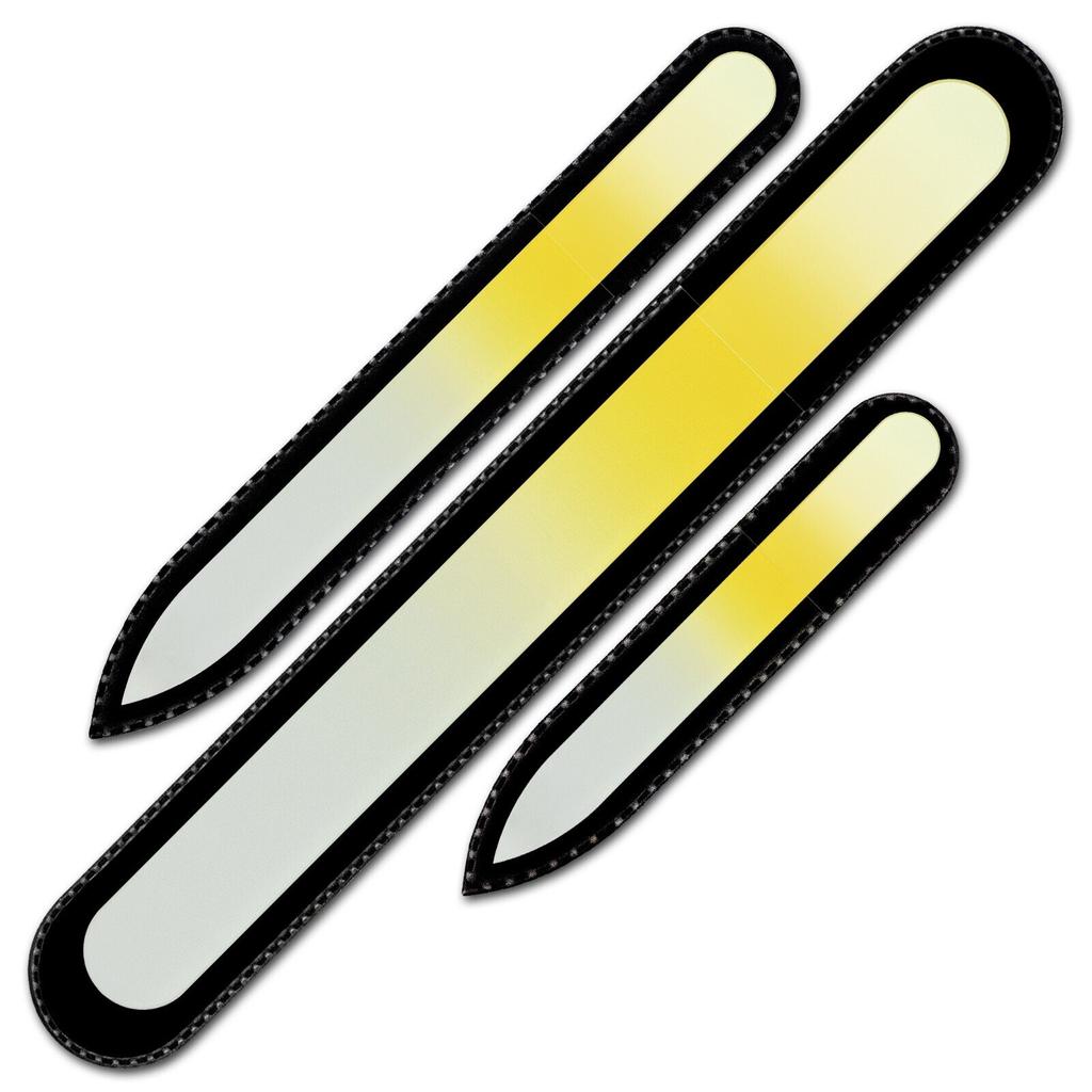 Set of 3 Rainbow Crystal Nail Files, Hand Made of Czech Tempered Glass R-BMS