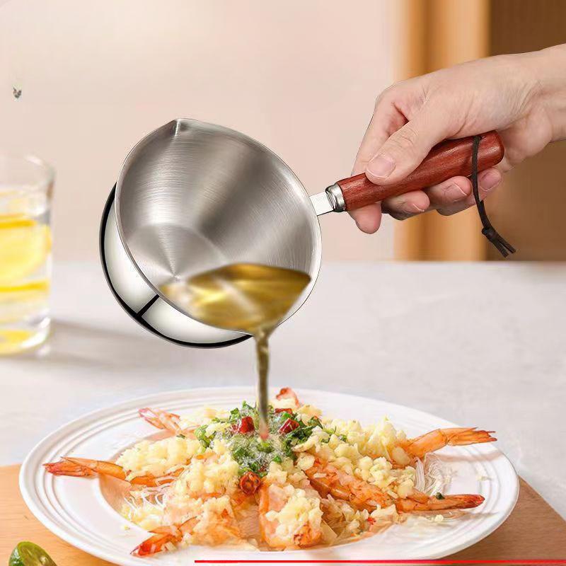 Stainless Steel Oil-pouring Pot Mini Oil-frying and Stir-frying Spoon Multi-functional for Complementary Foods