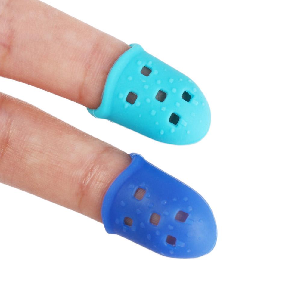 4pcs/set Solid Color Silicone Finger Guards Non-Slip Guitar Fingertip Protectors Soft Ukulele
