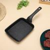 35x15cm Non-Stick Tamagoyaki Pan Granite Coated Rectangular For Frying Pan for All Stovetops Lightweight Design Black