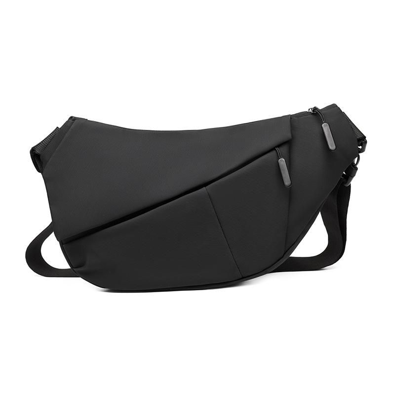

New Men s Breast Bag One Shoulder Crossbody Bag Business Portable Travel Leisure Bag чёрный