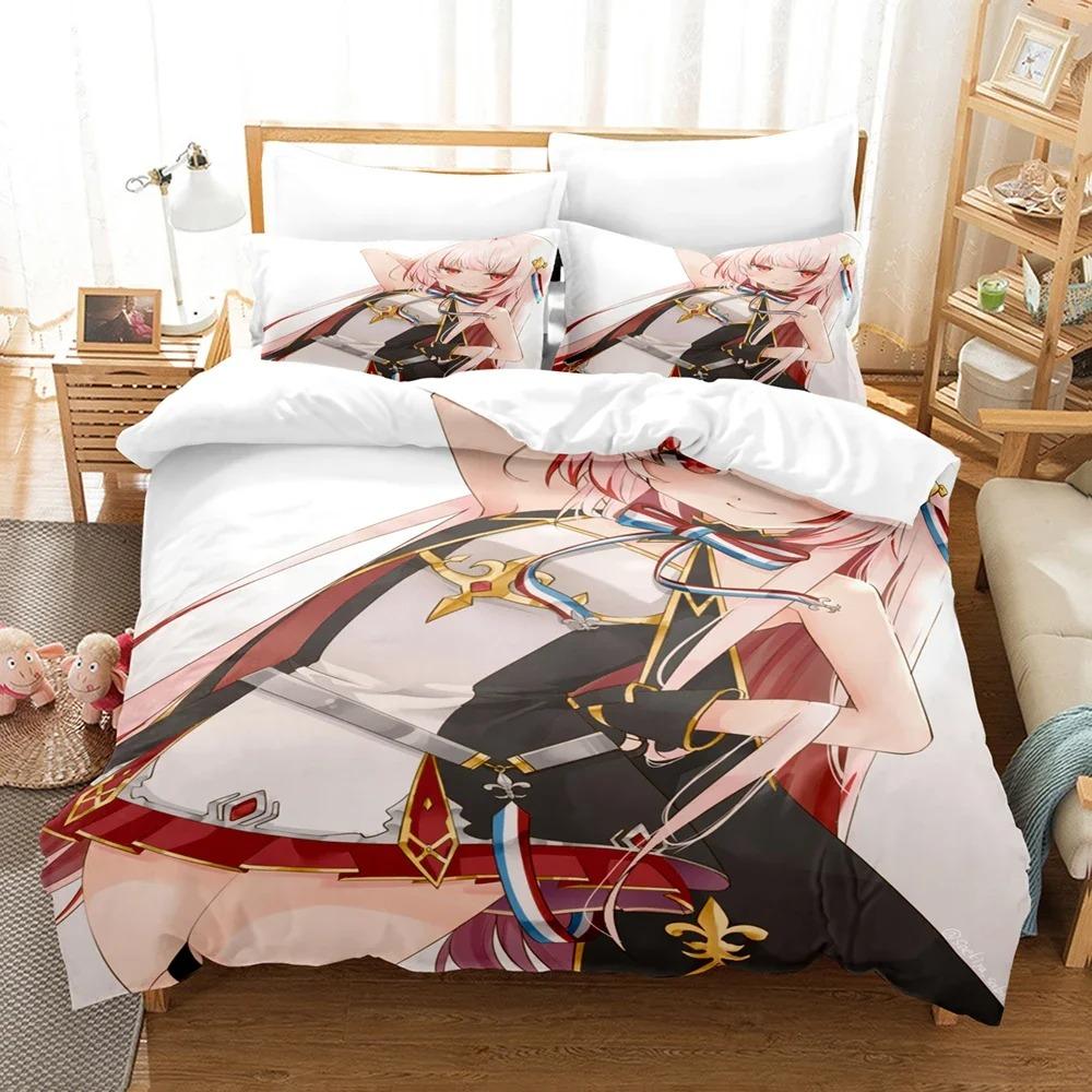 3D Print Azur Lane Bedding Set,Duvet Cover Comforter Bed Set Quilt Cover Pillowcase,King Queen Twin Size Boys Girls Adultse