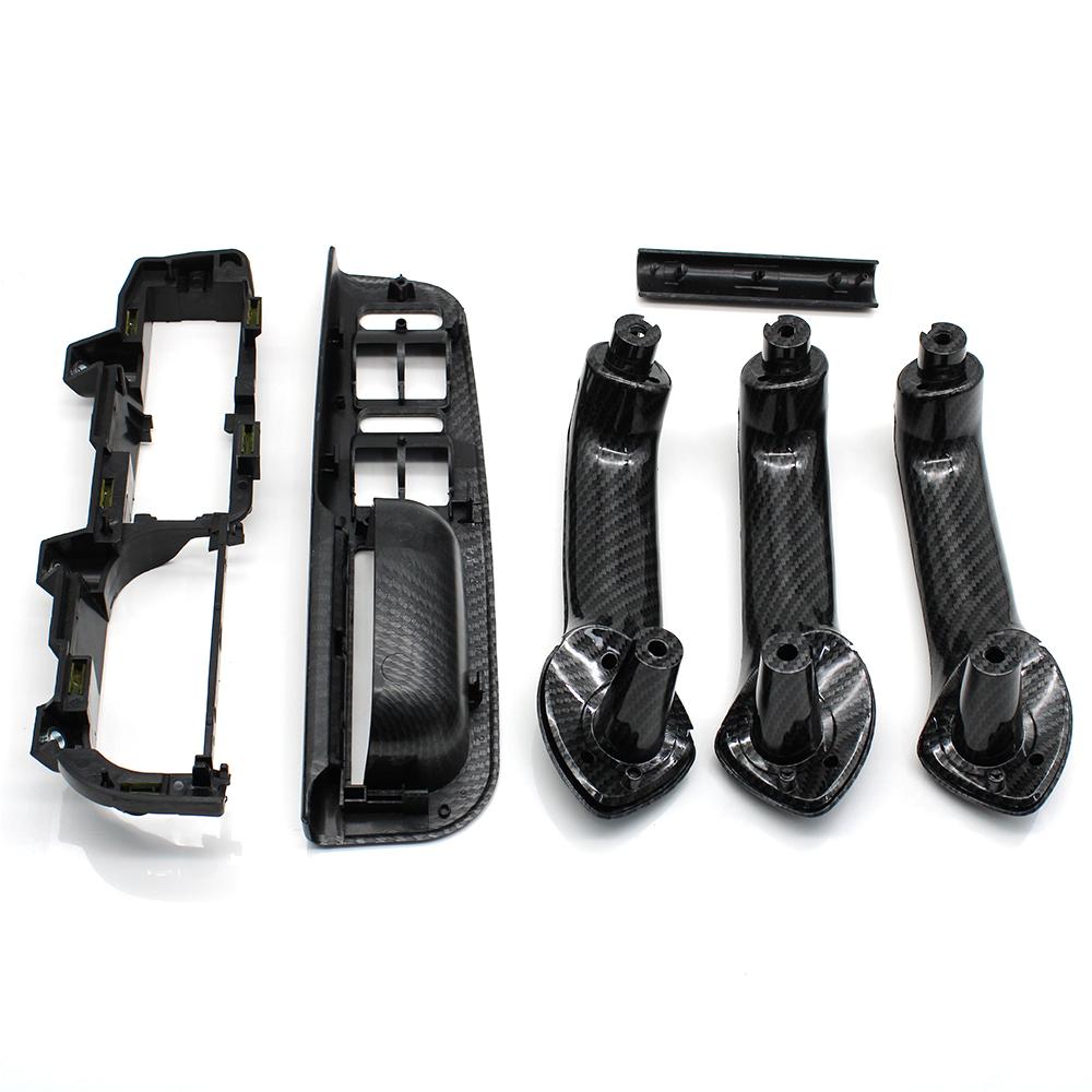 LHD Carbon Fiber Front Rear Left Right Door Handle Set Replacement For Volkswagon VW Bora Golf 4 MK4 Jetta 1999-2004