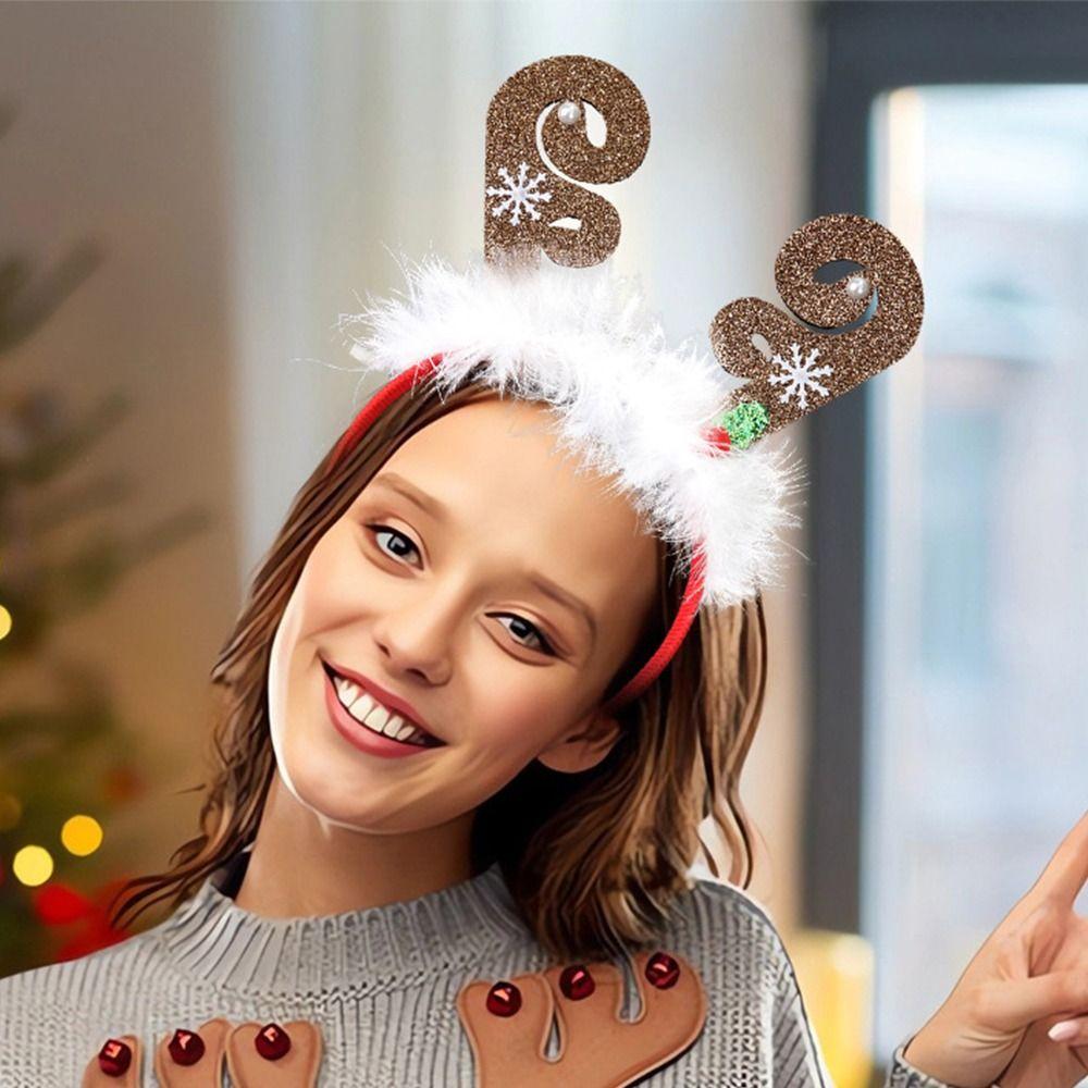 Snowman Reindeer Christmas Headbands Cute Merry Christmas Decorations Party Favors