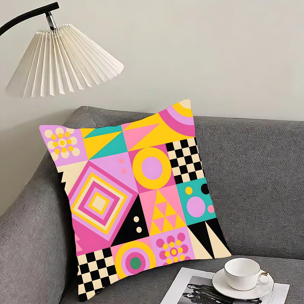 Geometric Patterns Luxury Cushion Cover Pillowcase Ultra Soft Skin Friendly Fabric Cloud Like Comfort Concealed Zipper