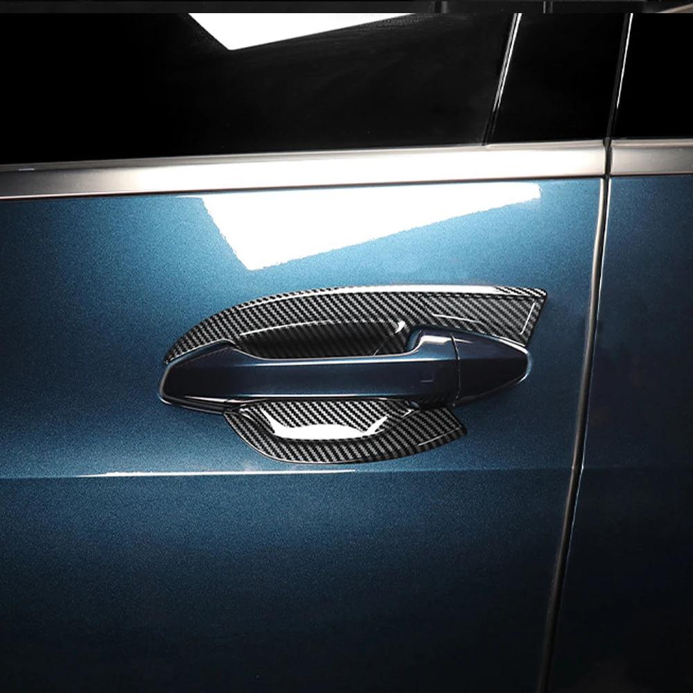 Carbon Fiber Style Black Exterior Outer Door Bowl Cover Trim For Kia Sportage NQ5 Exterior Style Decoration Accessories