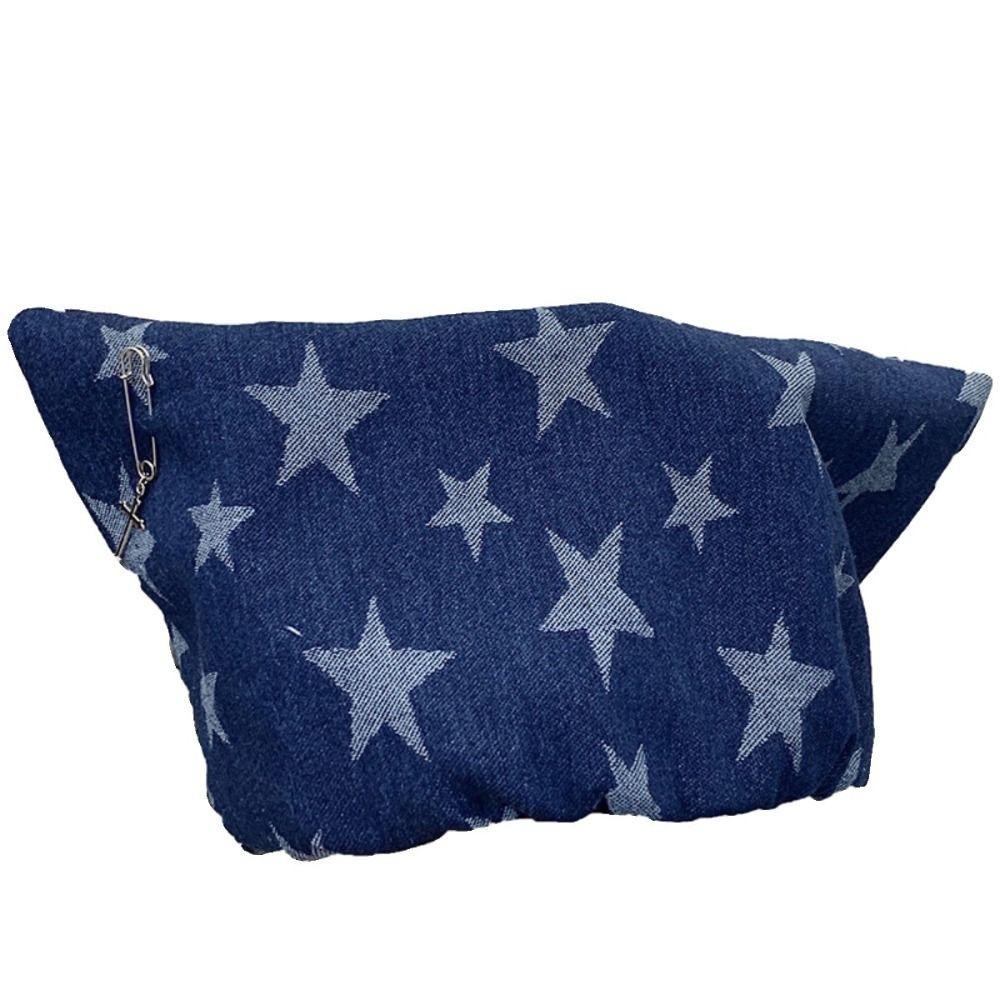 Blue Pullover Hat Y2K Cat Ear Beanie Cap Soft Denim Hat Outdoor