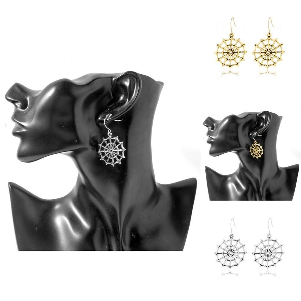 And Chic Gold Silver Spider Web Earrings Alloy Hollow Out Design Women For