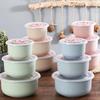 3Pcs Bento Box Wheat Straw Lunch Box Eco-Friendly Salad Bowl with Lid Can Be Microwave Food Storage Container Kitchen Tableware