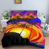 Tropical Coconut Palm Tree Duvet Cover King Queen Size Hawaii Sunset Bedding Set 3pcs Polyester Quilt Cover