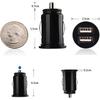Dual Usb Smart Car Mobile Phone Charger Mini Adapter Black 12V Power Supply Supports Multiple