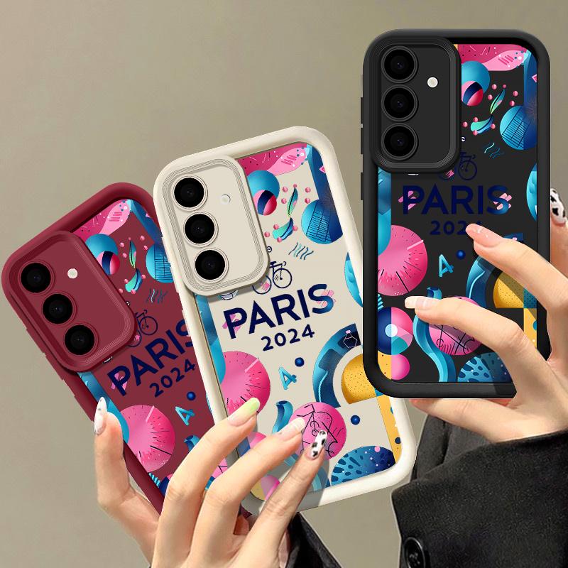 

Чехол с олимпийским узором в стиле фэнтези для Samsung S24 Ultra S23 S22 S21 Plus S20 FE A55 A54 A52 A35 A34 A15 A14, мягкий силиконовый противоударный матовый чехол для телефона Samsung S24 чёрный