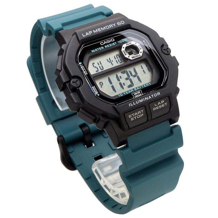 Casio Sport Gear Digital Men's Watch WS-1400H-3AV Black X Blue Green