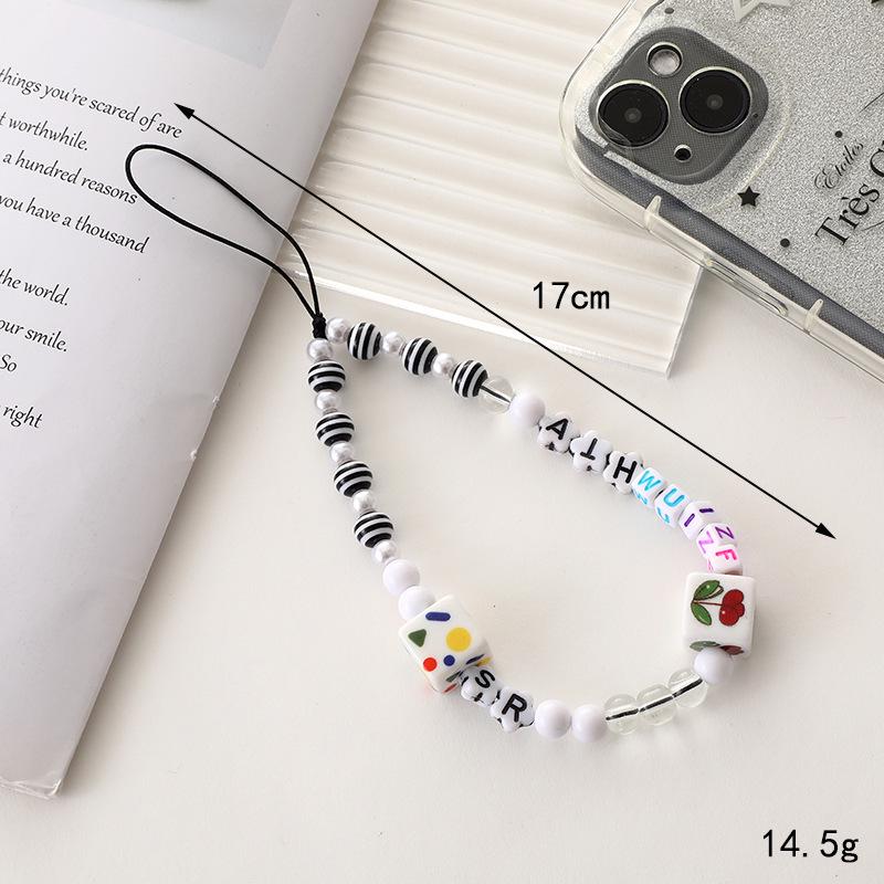 Stylish Pearl Bow Mobile Phone Lanyard with CCD Camera Pendant