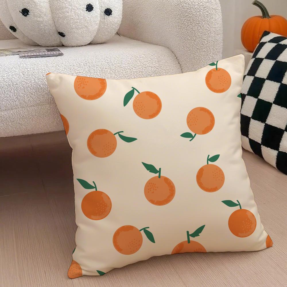 Fresh Vibrant Textile Pattern FFruit Print Art Cushion Cover Throw Pillow Cover Hidden Button Durable Polyester Chair Cushion