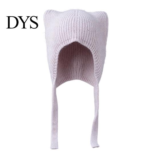 Warm Knitted Hat for Women Cat Ear Hat, Flap Cute Foldable Cold Weather Winter Brimless Skiing Hiking Outdoor Casual Wear Lightweight Breathable Knit