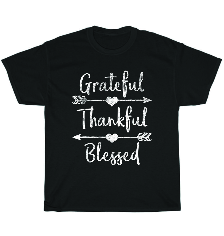 

Arrow Grateful Thankful Blessed Thanksgiving Turkey T-shirt Unisex Tee Gift NEW 3XL
