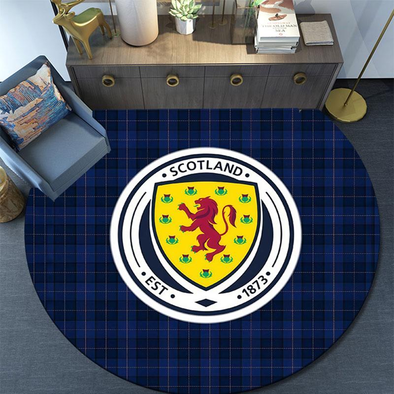 Scotland National Football Team,Round Area Rug,Carpet Rug for Living Room Bedroom Sofa Playroom Decor,Non-slip Floor Mat