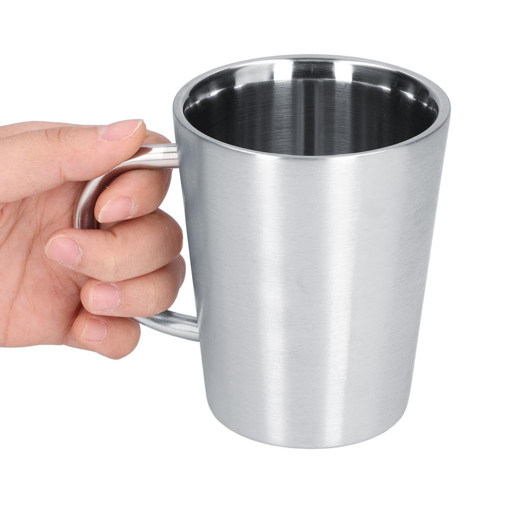 350ML Stainless Steel Coffee Cup Double Layer Heat Insulation Beer Mug Water Cup for Household