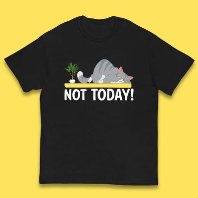 Not Today Cat Funny Kitten Lazy Cats Sleepy Cat Lover Kids T Shirt