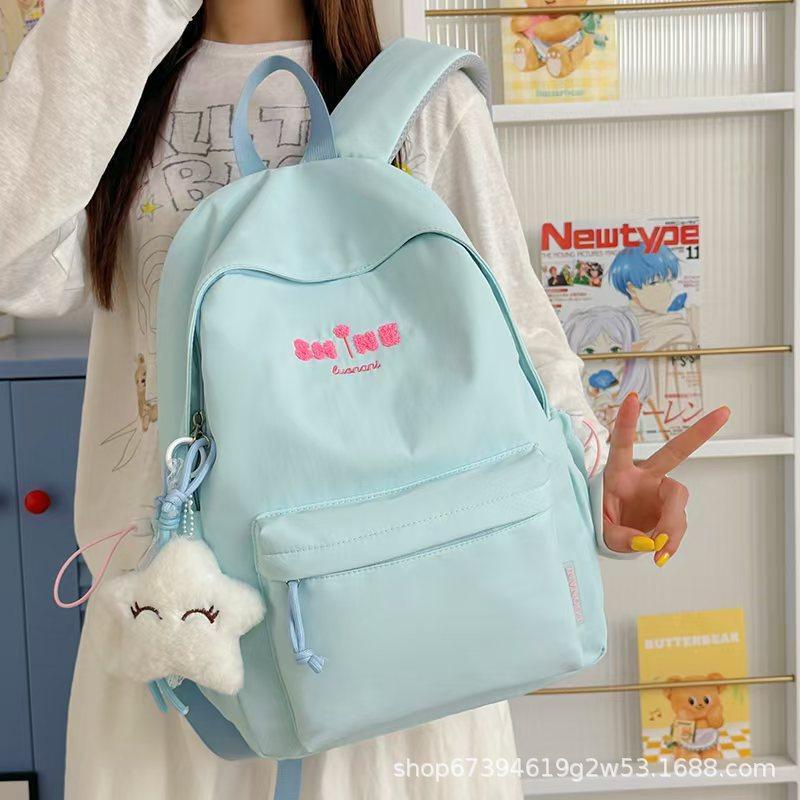 Schoolbag Cute Girl Backpack Large Capacity Middle and High School Student School Bag Women's Light Leisure Travel Fashion Versatile Backpack