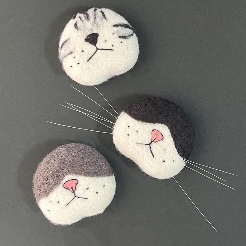 Cat Whisker Storage Felt Refrigerator Magnets Cat Whiskers Collection Cat Vibrissae Keepsake Pets Souvenir Gift Home Decor