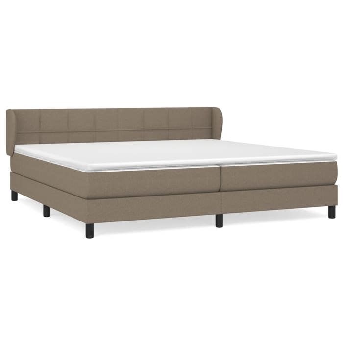 3126273 vidaXL Lit à sommier tapissier avec matelas Taupe 200x200 cm Tissu