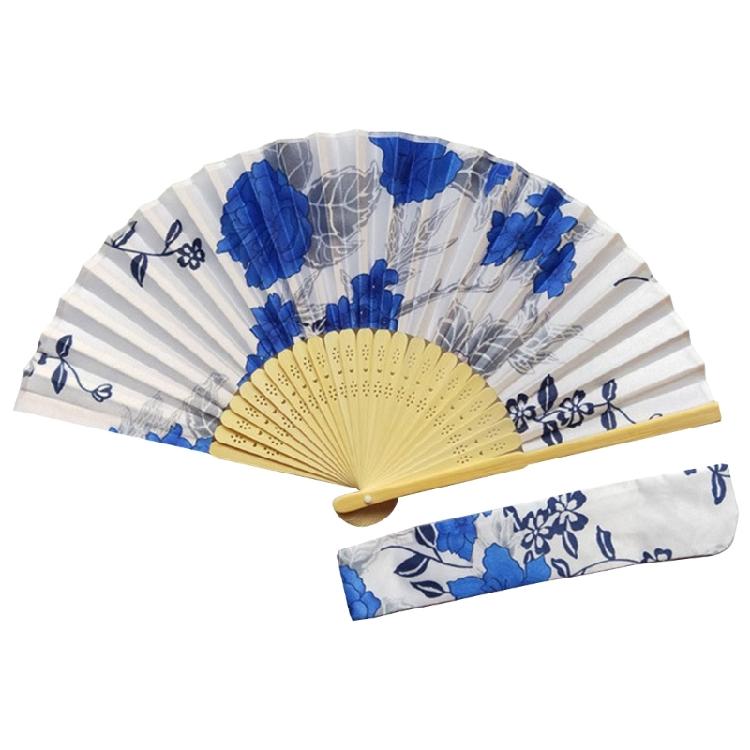 Folding Hand Fan for Women Chinese Japanese Floral Bamboo Hand Fans with Bag Set
