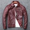 Men's Genuine Leather Jacket, First-layer Cowhide Retro Nostalgic Lapel Motorcycle Leather Jacket