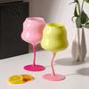 Bright Macaron Color Cup Glass Goblet, Wave Cup, Creative Decorative Cocktail Glassware, Photo-friendly Novelty Bar Goblet Tool for Wine Cocktails