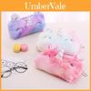 Adorable Pastel Rainbow Unicorn Plush Large-capacity Pencil Case For Girls Storage Bag