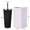 Plastic Water Cup Fashionable Rose Gold Cover Matte Multi-Color Double-Layer Plastic Straw Cup