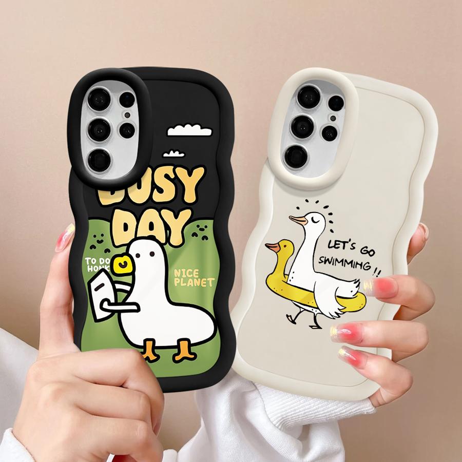 Cartoon Duck Soft Phone Cover Case for Samsung Galaxy S20 FE A26 S23 Plus A25 S22 Ultra S25 S21 S24 A24 A35 A55 A54 A36 A34