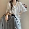 2025 Trendy Plus Size V-neck Slimming Short Sleeve Women's Summer T-shirt