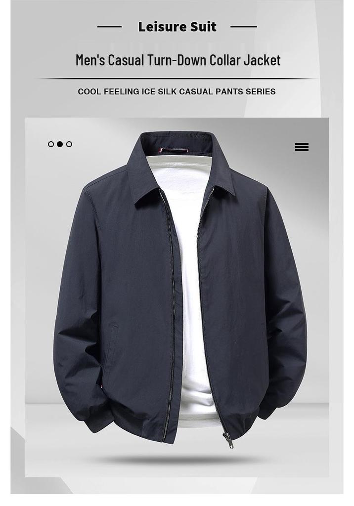 Men's Lightweight Jacket: Fashionable Lapel, Stylish & Versatile for Spring/Autumn - Trendy, Casual Design for Middle-Aged Men