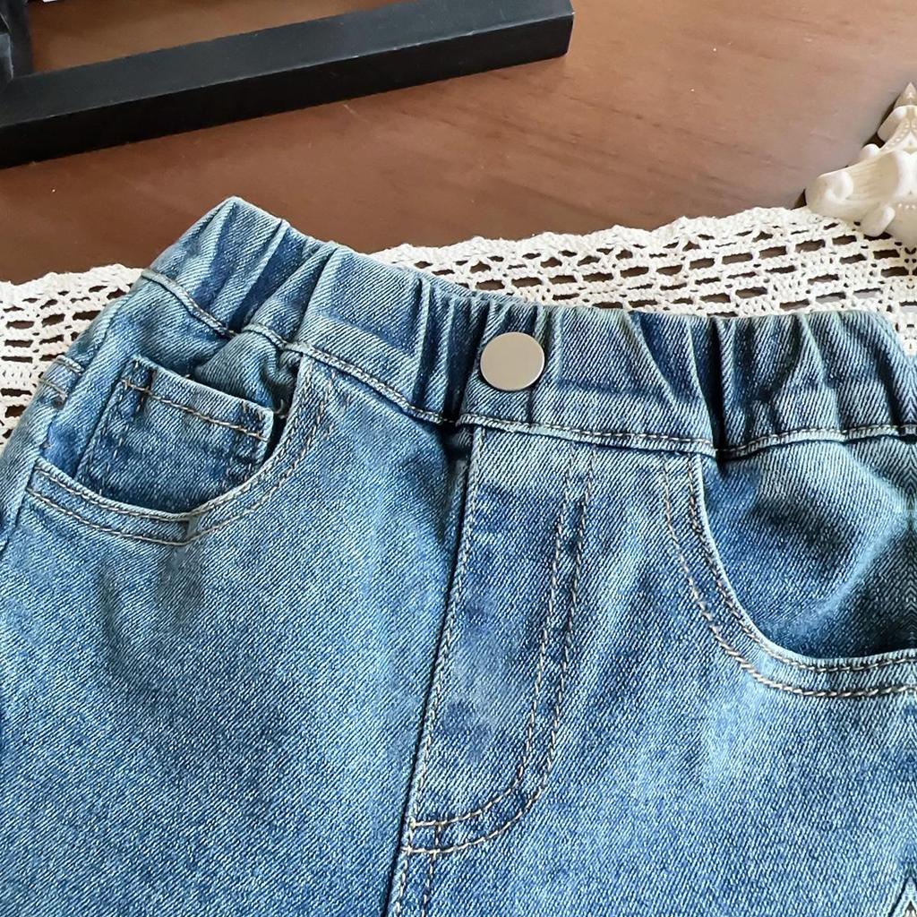 Kız Çocuk Moda İspanyol Paça Kot Pantolon - İlkbahar/Sonbahar Koleksiyonu BQA017