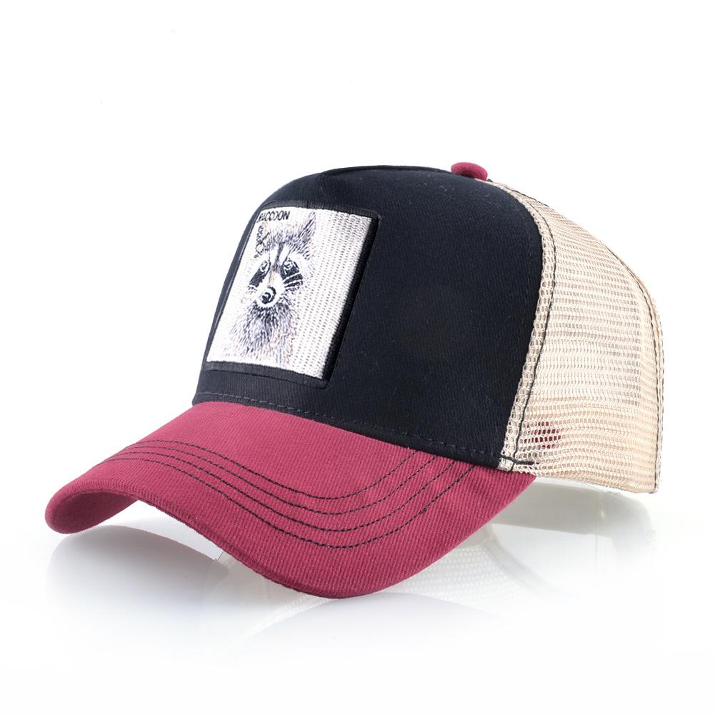 Raccoon Embroidered Mesh Baseball Cap – European & American Street Fashion