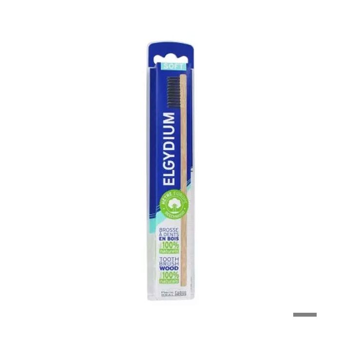 Brosse à dents en bois - Elgydium - Soft - Biodégradable - Pour adultes - Sensibilité gencives